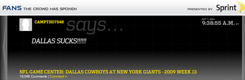 Illustration for article titled NFL.com Gives The Fans A (Stupid, Racist) Voice